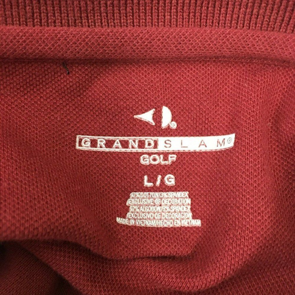NIKE GRAND SLAM POLO SHIRT MENS SIZE LARGE MAROON BLACK GOLF PULLOVER - Picture 5 of 6